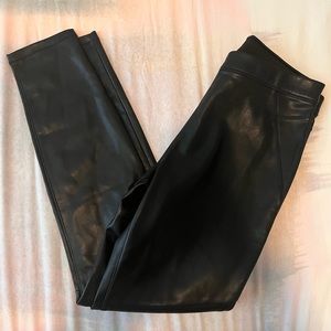 Free People black leather/polyester leggings size 28, barely worn.